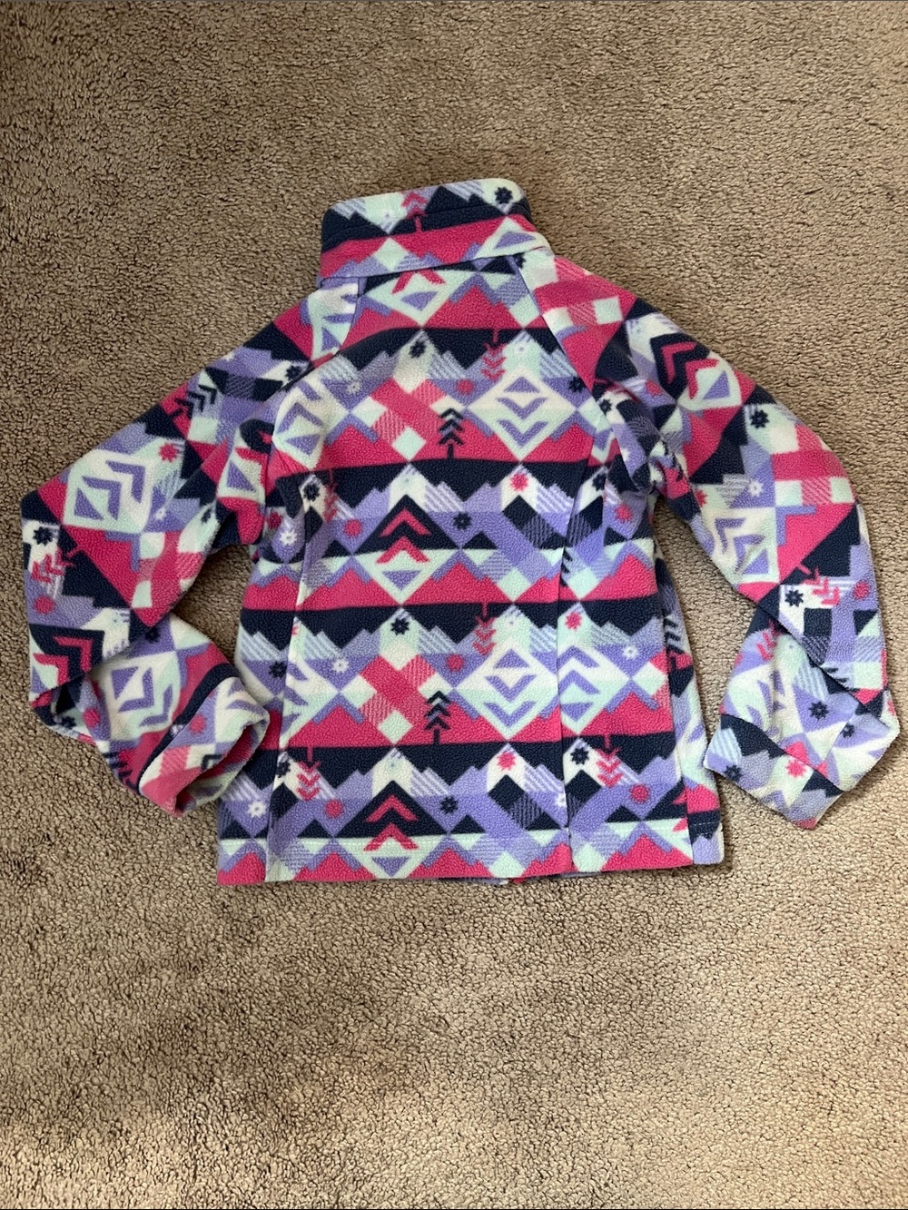 Columbia Girls' Multi-Color Aztec Fleece Jacket - Picture 3 of 4